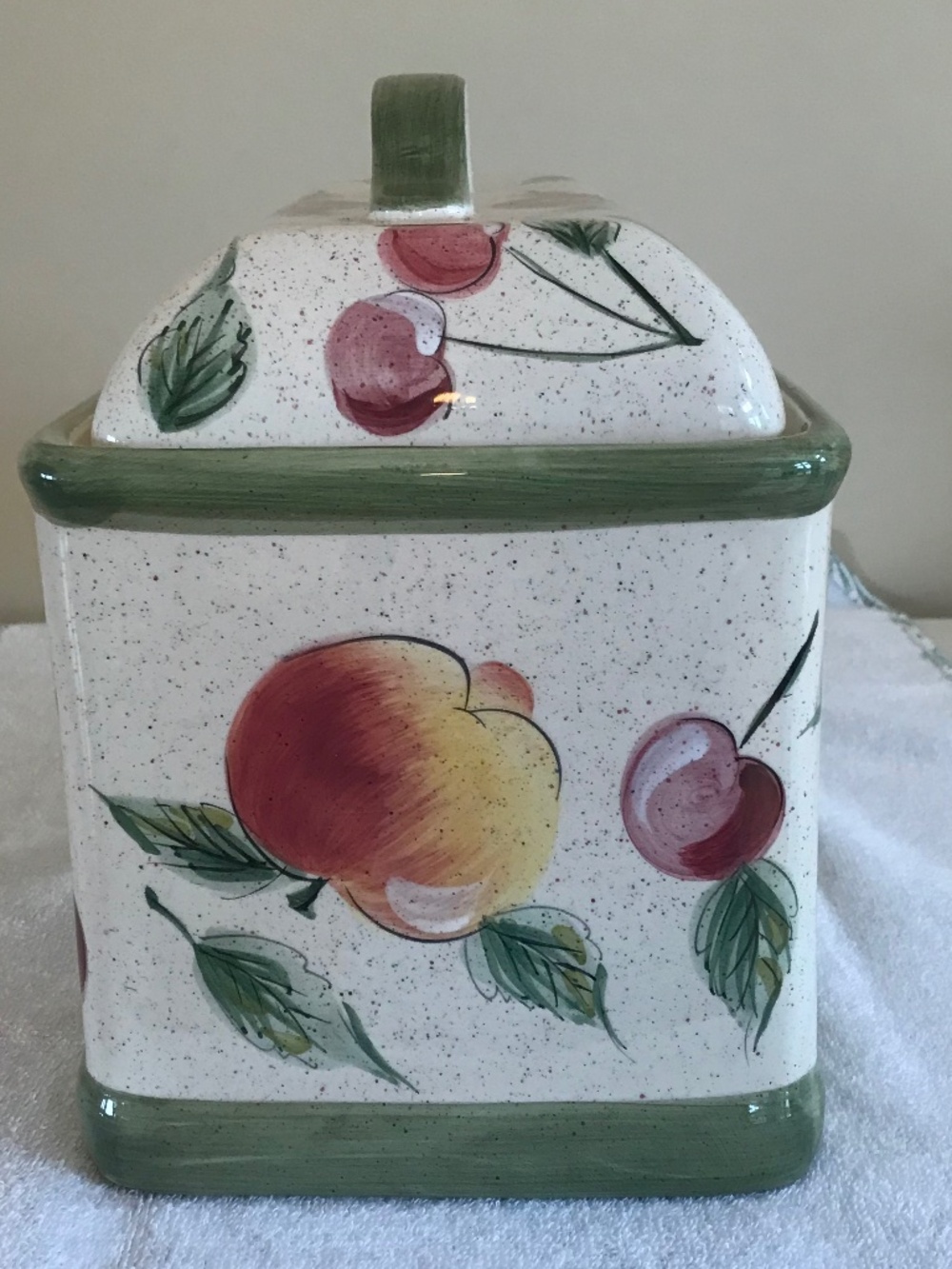 GRANDMACORE 🔥 TUSCAN COUNTRY COZY VINTAGE KITCHEN FRUIT CERAMIC BREAD BOX - Picture 8 of 14